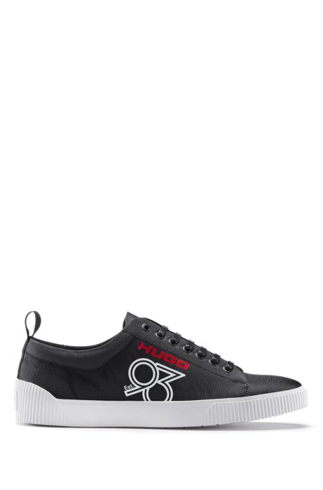 Woven-nylon trainers with HUGO '93 logo, Black