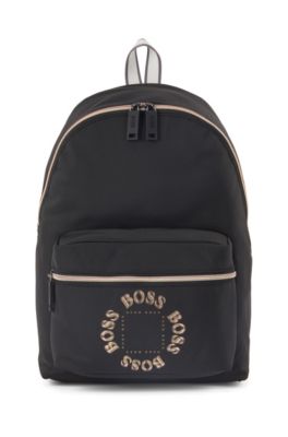 black structured backpack