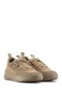 Lace-up trainers in mesh, nubuck and suede, Beige