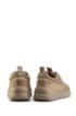Lace-up trainers in mesh, nubuck and suede, Beige