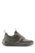 Lace-up trainers in mesh, nubuck and suede, Dark Green