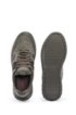 Lace-up trainers in mesh, nubuck and suede, Dark Green