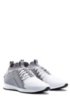 Logo trainers with hybrid uppers and knitted sock, Grey