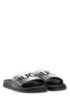 D&eacute;grad&eacute;-effect slides in rubber with logo details, Silver
