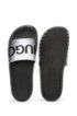 D&eacute;grad&eacute;-effect slides in rubber with logo details, Silver