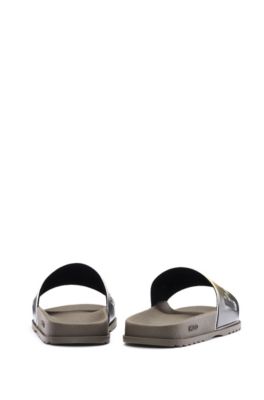 white hugo boss sliders