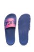 D&eacute;grad&eacute;-effect slides in rubber with logo details, Pink