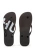 Rubber flip-flops with contrast logos, Black