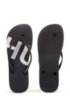 Rubber flip-flops with contrast logos, Dark Blue