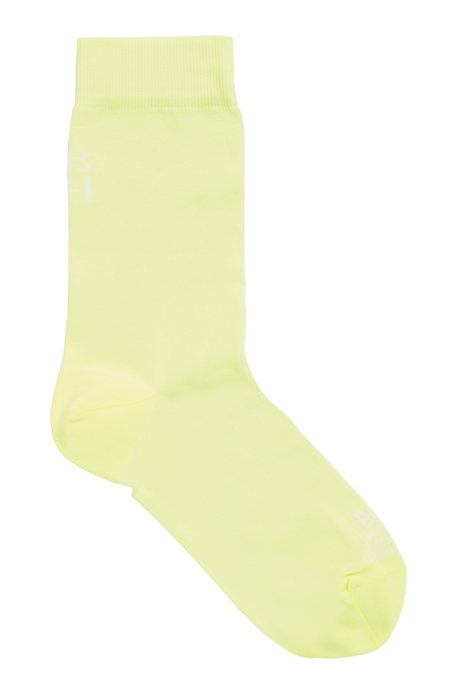 Quarter-length socks with stylised monogram , Yellow