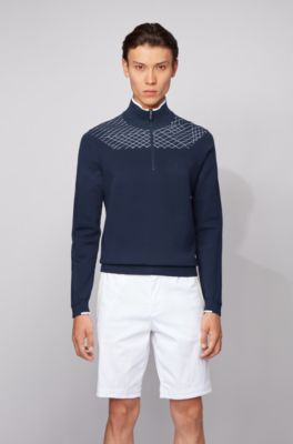 hugo boss zip neck sweater