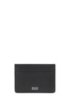 Italian-leather card holder with lasered monograms, Black
