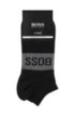 Two-pack of ankle socks with contrast logo details, Black
