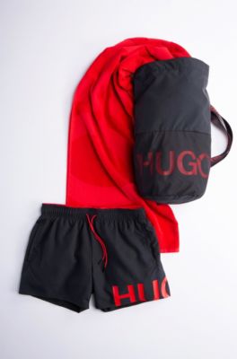 hugo boss swim shorts red