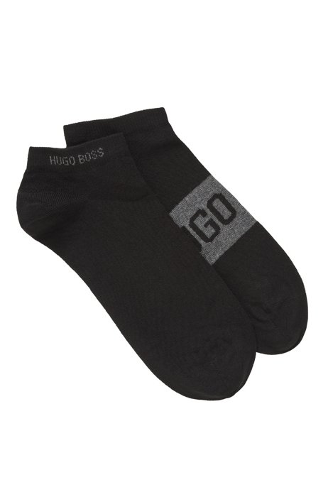 Two-pack of socks in a stretch-cotton blend, Black