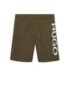 Quick-drying swim shorts with logo print, Khaki