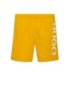 Quick-drying swim shorts with logo print, Yellow