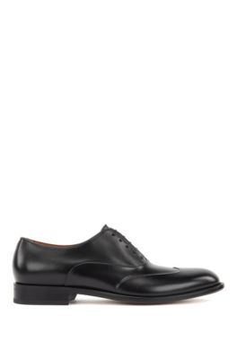BOSS - Polished leather Oxford shoes 