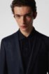 Slim-fit jacket in micro-patterned traceable wool, Dark Blue