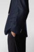 Slim-fit jacket in micro-patterned traceable wool, Dark Blue