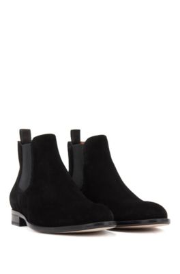 BOSS - Calf-suede Chelsea boots with 