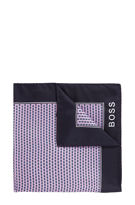 Silk pocket square with all-over digital print, Light Purple