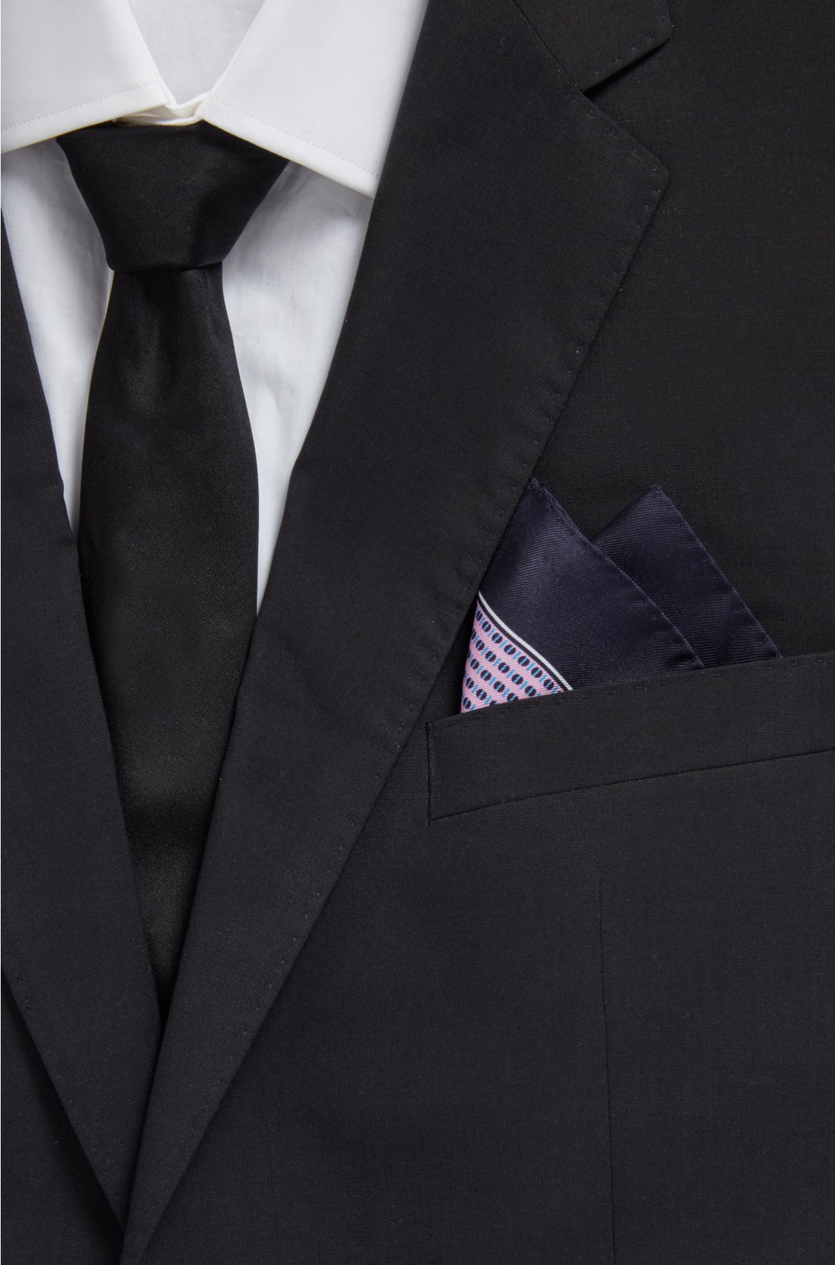 Silk pocket square with all-over digital print, Light Purple