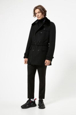 hugo boss trench coat mens