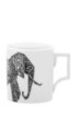 Limited-edition porcelain mug with elephant motif, White