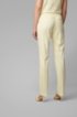 Regular-fit trousers in stretch-cotton satin, Light Yellow