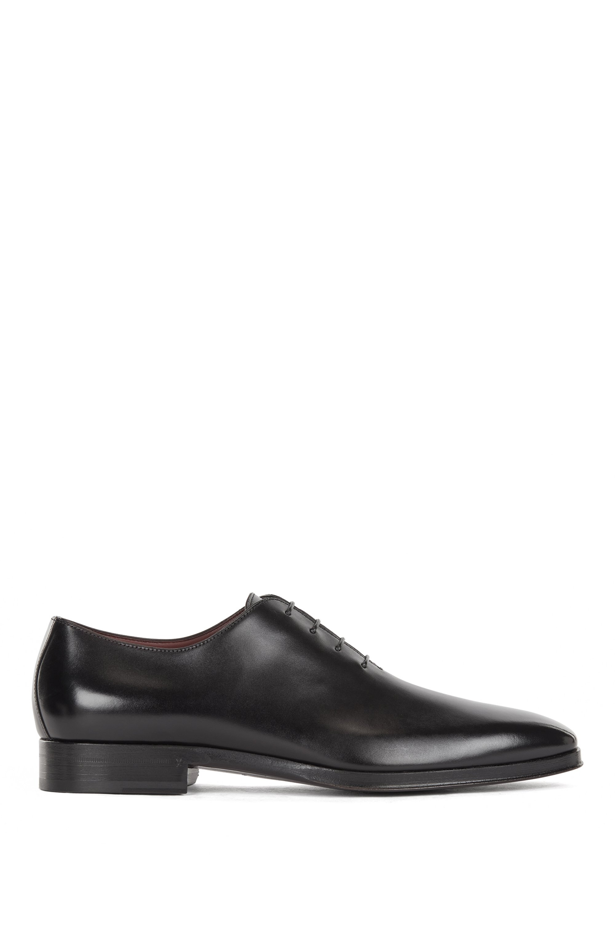 Zapatos Oxford elaborados en Italia con piel pulida, Negro