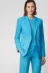 Slim-fit jacket in traceable stretch virgin wool, Turquoise