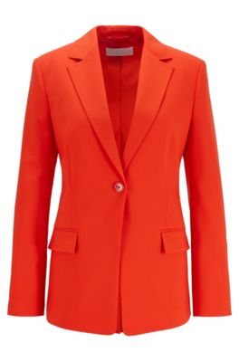 Slim-fit jacket in traceable stretch virgin wool, Orange