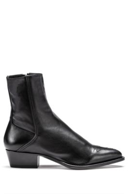 black italian leather boots
