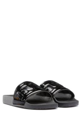 womens pink hugo boss sliders