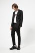 Slim-fit jacket in micro-check stretch jersey, Black