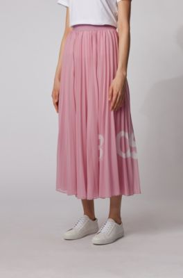 light pink long skirt