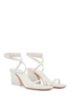Block-heel sandals in nappa leather with ankle strap, White