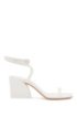Block-heel sandals in nappa leather with ankle strap, White