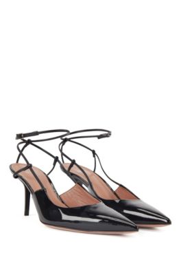 BOSS - Heeled slingback pumps in patent 