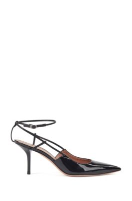 BOSS - Heeled slingback pumps in patent 
