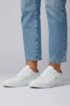 Low-top trainers in Italian calf leather, White