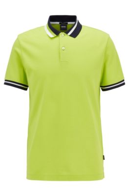 green yellow polo shirt
