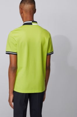 hugo boss grey and yellow polo