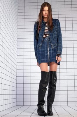 boss mesh crew sweatshirt