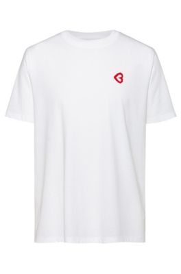Cotton-jersey T-shirt with collection graphic, White