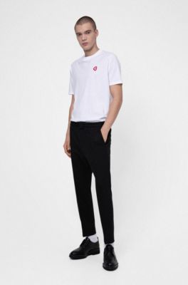 Cotton-jersey T-shirt with collection graphic, White