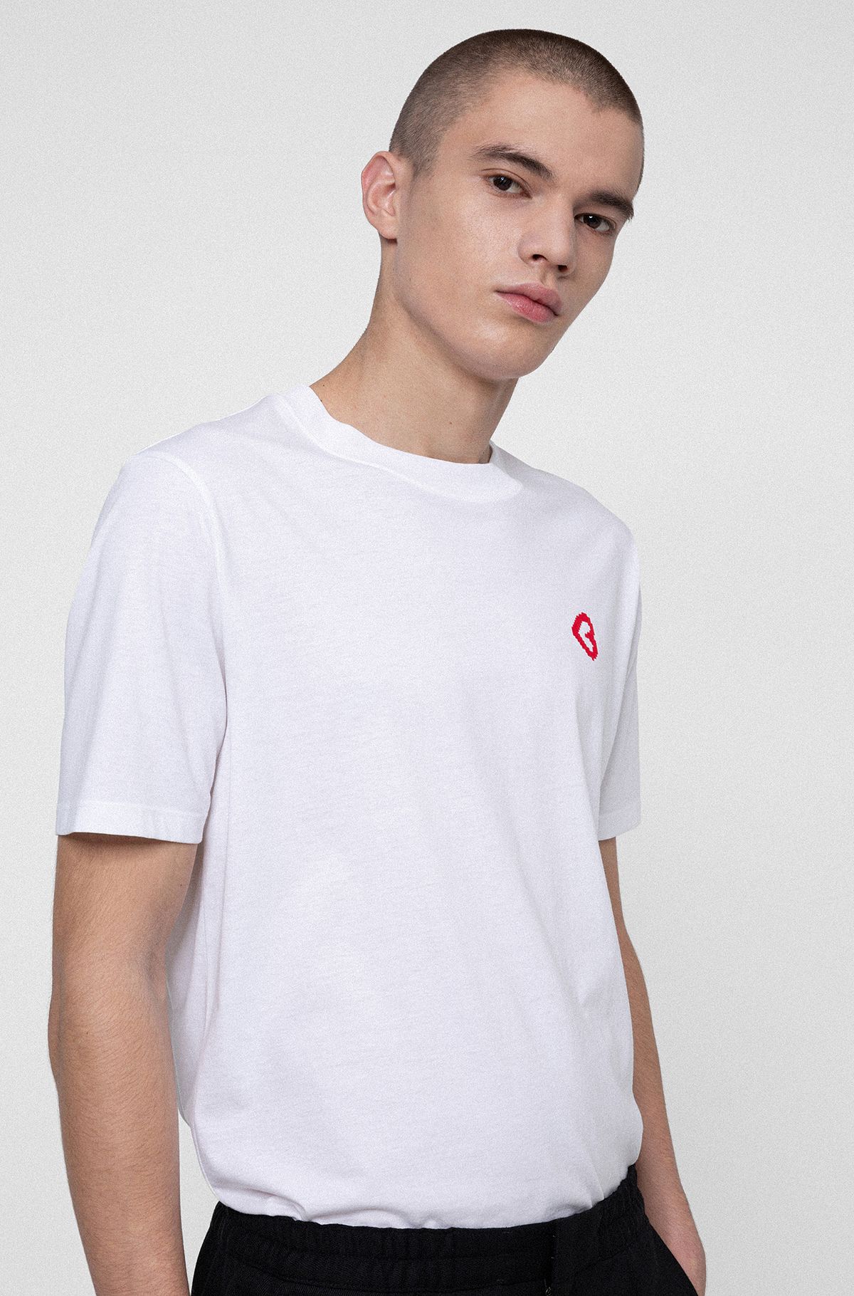 HUGO - Cotton-jersey T-shirt with graphic collection