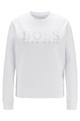 BOSS - Cotton-terry sweatshirt with 