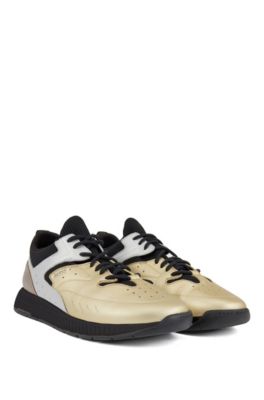 hugo boss trainers black and gold